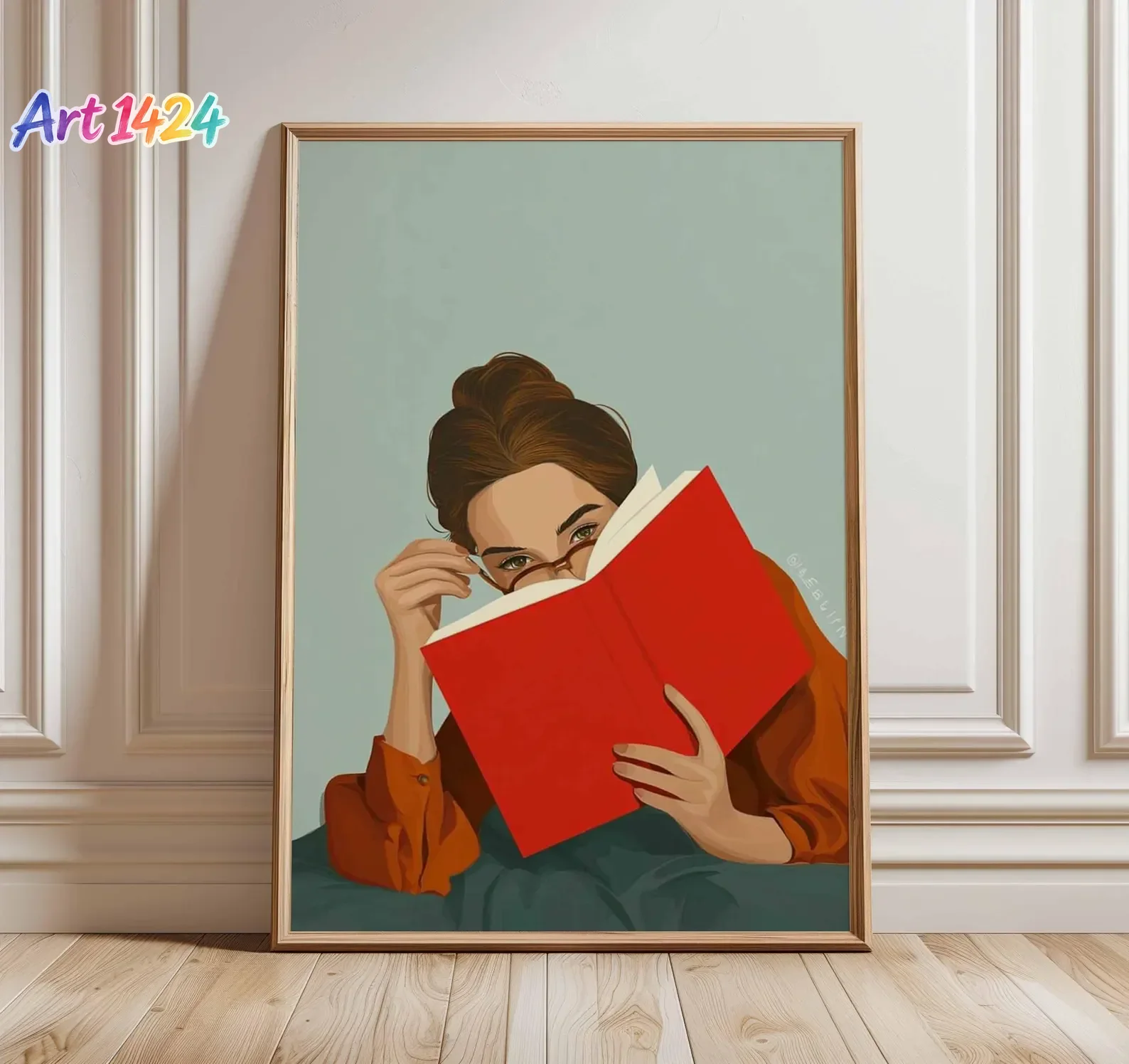 Woman Reading Book Wall Art |  - Art Book Illustration recension och pris